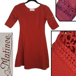 Textured w/floral crochet on sleeves